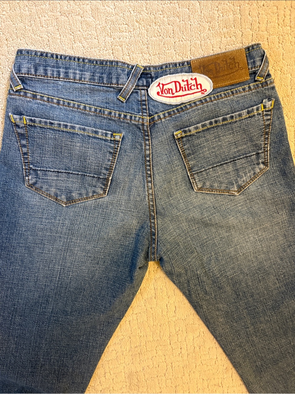 Y2K Von Dutch Jeans with Patch Logo